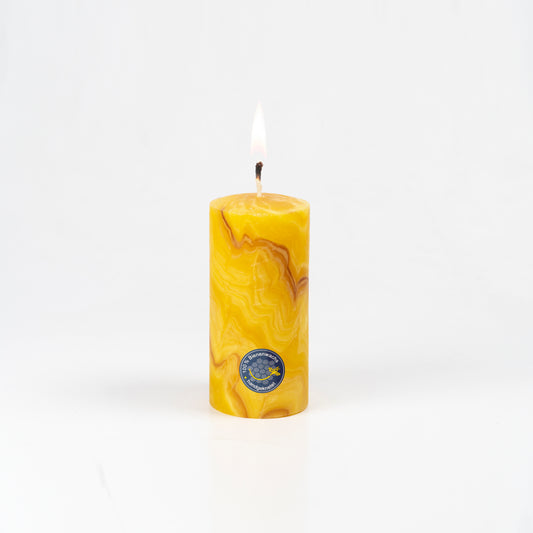 Candle factory pillar candle »H125 D60«, hand kneaded beeswax candle 